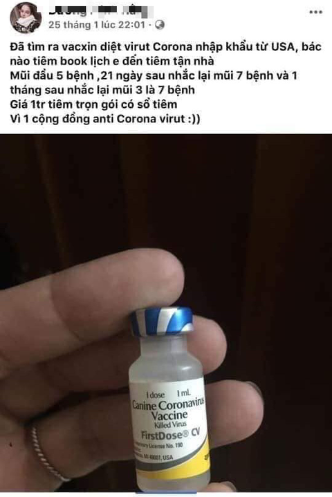 Văcxin phòng 7 bệnh cho chó được rao bán để diệt virus corona? - Ảnh 2. Văcxin phòng 7 bệnh cho chó được rao bán để diệt virus corona? - Ảnh 2.