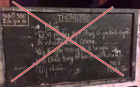 Viết sai thông tin Hà Nội có 4 người nhiễm virus corona lên bảng tin tổ dân phố - Ảnh 1. Viết sai thông tin Hà Nội có 4 người nhiễm virus corona lên bảng tin tổ dân phố - Ảnh 1.