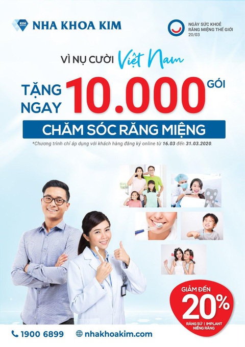 Vì nụ cười Việt Nam - Nha Khoa Kim tặng 10.000 gói chăm sóc răng miệng - Ảnh 2. Vì nụ cười Việt Nam - Nha Khoa Kim tặng 10.000 gói chăm sóc răng miệng - Ảnh 2.