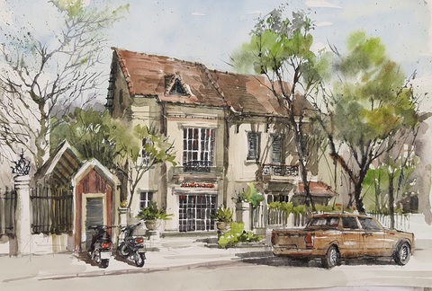 Hà Nội yêu thương, Hà Nội lạ kỳ qua ký họa mùa COVID-19 - Ảnh 19. Hà Nội yêu thương, Hà Nội lạ kỳ qua ký họa mùa COVID-19 - Ảnh 19.