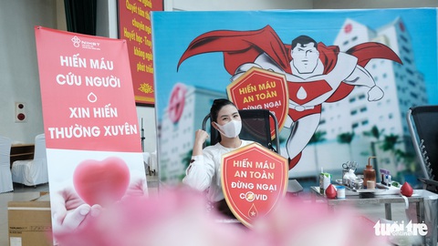 Hoa hậu Ngọc Hân hiến máu lần thứ 7 - Ảnh 1. Hoa hậu Ngọc Hân hiến máu lần thứ 7 - Ảnh 1.