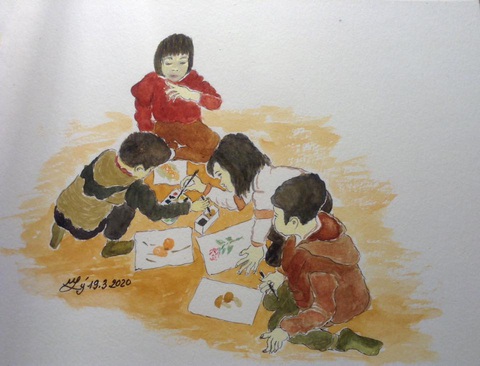 Hà Nội yêu thương, Hà Nội lạ kỳ qua ký họa mùa COVID-19 - Ảnh 17. Hà Nội yêu thương, Hà Nội lạ kỳ qua ký họa mùa COVID-19 - Ảnh 17.
