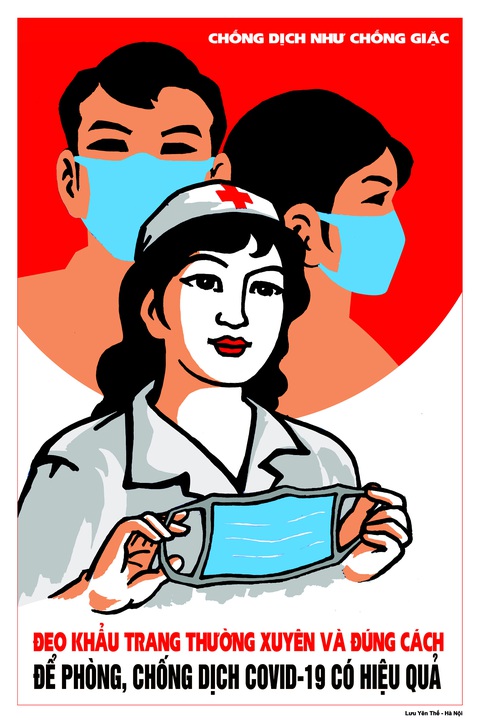 Tin giả gánh hậu quả thật vào tranh cổ động phòng chống COVID-19 - Ảnh 1. Tin giả gánh hậu quả thật vào tranh cổ động phòng chống COVID-19 - Ảnh 1.