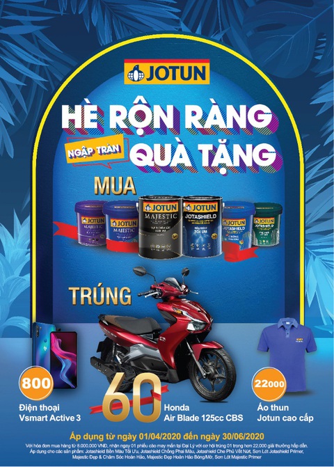 ‘Hè rộn ràng, ngập tràn quà tặng’ từ sơn Jotun - Ảnh 1. ‘Hè rộn ràng, ngập tràn quà tặng’ từ sơn Jotun - Ảnh 1.