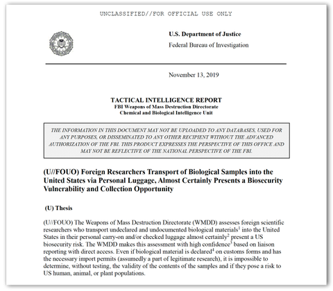 FBI: Mỹ từng phát hiện nhà khoa học Trung Quốc nghi mang lọ chứa virus MERS, SARS - Ảnh 2. FBI: Mỹ từng phát hiện nhà khoa học Trung Quốc nghi mang lọ chứa virus MERS, SARS - Ảnh 2.