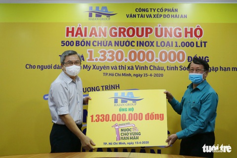 Hải An Group đóng góp hơn 1,3 tỉ đồng ‘Nước cho vùng hạn mặn’ - Ảnh 1. Hải An Group đóng góp hơn 1,3 tỉ đồng ‘Nước cho vùng hạn mặn’ - Ảnh 1.