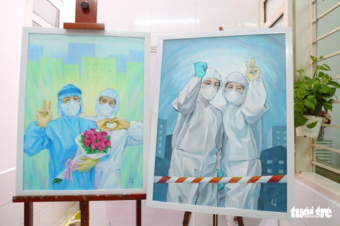 Vẽ tranh cổ động tiếp thêm tinh thần cho y bác sĩ chống dịch COVID-19 - Ảnh 5. Vẽ tranh cổ động tiếp thêm tinh thần cho y bác sĩ chống dịch COVID-19 - Ảnh 5.