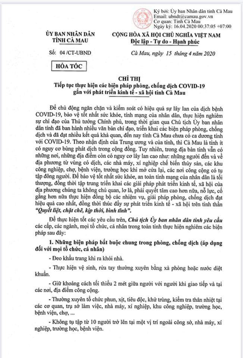 Cà Mau cho học sinh lớp 9 và 12 đi học lại từ 20-4 - Ảnh 1. Cà Mau cho học sinh lớp 9 và 12 đi học lại từ 20-4 - Ảnh 1.