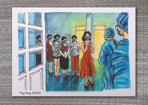 Kiến trúc sư ngập đơn hàng vẽ tranh làm quà tặng cho khu cách ly - Ảnh 15. Kiến trúc sư ngập đơn hàng vẽ tranh làm quà tặng cho khu cách ly - Ảnh 15.