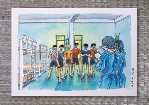 Kiến trúc sư ngập đơn hàng vẽ tranh làm quà tặng cho khu cách ly - Ảnh 6. Kiến trúc sư ngập đơn hàng vẽ tranh làm quà tặng cho khu cách ly - Ảnh 6.