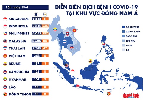 Dịch COVID-19 chiều 19-4: Singapore nhiều ca nhiễm nhất Đông Nam Á, người chết tại Anh vượt 16.000 - Ảnh 1. Dịch COVID-19 chiều 19-4: Singapore nhiều ca nhiễm nhất Đông Nam Á, người chết tại Anh vượt 16.000 - Ảnh 1.