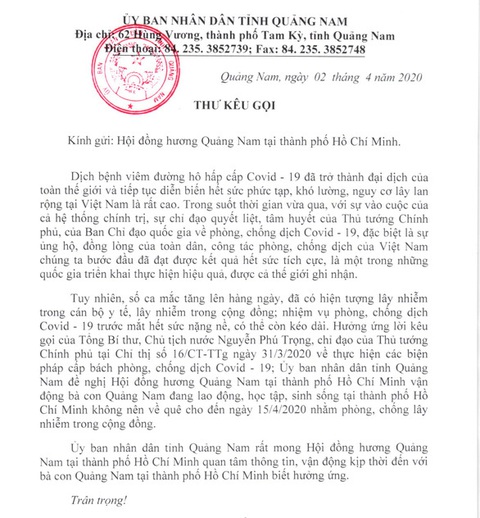 Sau thư kêu gọi đừng về quê, Quảng Nam vận động được 150 triệu giúp người khó khăn - Ảnh 1. Sau thư kêu gọi đừng về quê, Quảng Nam vận động được 150 triệu giúp người khó khăn - Ảnh 1.