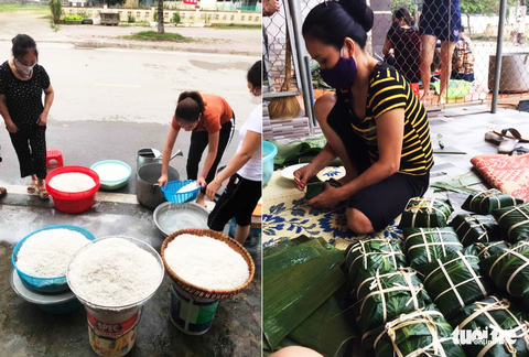 Bà con miền núi đỏ lửa nấu bánh chưng tặng khu cách ly - Ảnh 2. Bà con miền núi đỏ lửa nấu bánh chưng tặng khu cách ly - Ảnh 2.