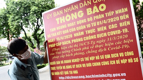 Cách ly xã hội: Không gián đoạn thủ tục hành chính - Ảnh 1. Cách ly xã hội: Không gián đoạn thủ tục hành chính - Ảnh 1.