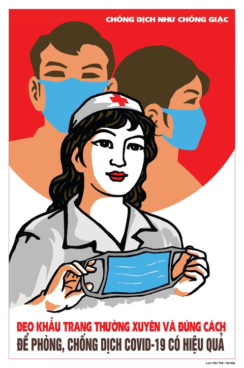 Tranh tuyên truyền chống COVID-19 của Việt Nam lên báo Anh - Ảnh 3. Tranh tuyên truyền chống COVID-19 của Việt Nam lên báo Anh - Ảnh 3.
