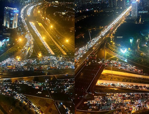 Hà Nội dính mưa lớn vào giờ tan tầm, nhiều nút giao thông kẹt cứng - Ảnh 3. Hà Nội dính mưa lớn vào giờ tan tầm, nhiều nút giao thông kẹt cứng - Ảnh 3.