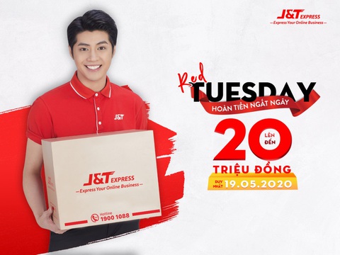 Gửi hàng ngày Red Tuesday - J&T Express hoàn tiền ‘khủng’ - Ảnh 1. Gửi hàng ngày Red Tuesday - J&T Express hoàn tiền ‘khủng’ - Ảnh 1.