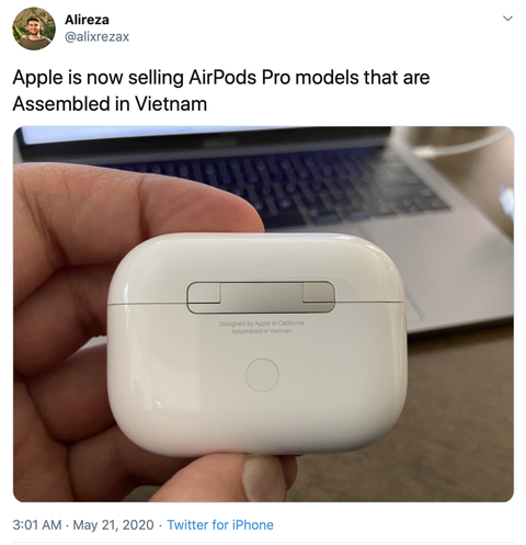 Apple đã chuyển một phần sản xuất AirPods từ Trung Quốc sang Việt Nam - Ảnh 2. Apple đã chuyển một phần sản xuất AirPods từ Trung Quốc sang Việt Nam - Ảnh 2.