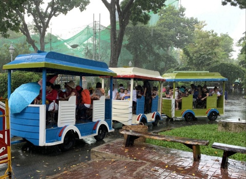 Hàng nghìn du khách đội mưa vui chơi nhân dịp 1-6 - Ảnh 3. Hàng nghìn du khách đội mưa vui chơi nhân dịp 1-6 - Ảnh 3.