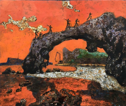 Trường Sa, nhà giàn, biển đảo... dạt dào cảm xúc trong các tác phẩm tranh, gốm - Ảnh 7. Trường Sa, nhà giàn, biển đảo... dạt dào cảm xúc trong các tác phẩm tranh, gốm - Ảnh 7.
