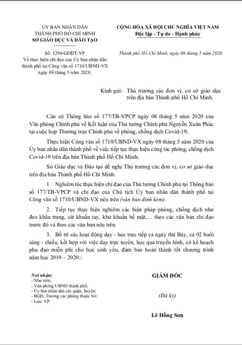TP.HCM học cả thứ bảy và cả sáng - chiều: Trường nói không hiểu ý văn bản - Ảnh 2. TP.HCM học cả thứ bảy và cả sáng - chiều: Trường nói không hiểu ý văn bản - Ảnh 2.