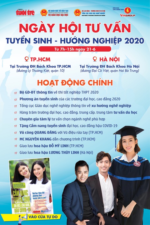 Sáng 21-6, Ngày hội tư vấn tuyển sinh đại học, cao đẳng 2020 tại Hà Nội, TP.HCM - Ảnh 1. Sáng 21-6, Ngày hội tư vấn tuyển sinh đại học, cao đẳng 2020 tại Hà Nội, TP.HCM - Ảnh 1.