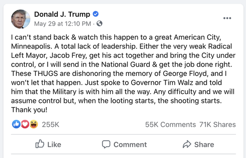 Ông chủ Facebook tuyên bố không xóa các ‘tút’ của ông Trump như Twitter - Ảnh 2. Ông chủ Facebook tuyên bố không xóa các ‘tút’ của ông Trump như Twitter - Ảnh 2.