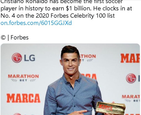 Ronaldo trở thành cầu thủ bóng đá đầu tiên kiếm được 1 tỉ USD - Ảnh 1. Ronaldo trở thành cầu thủ bóng đá đầu tiên kiếm được 1 tỉ USD - Ảnh 1.