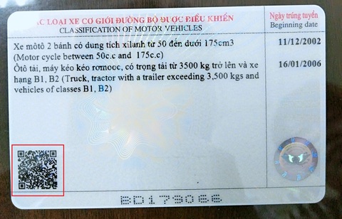 Bằng lái xe có mã QR để xác minh thật - giả trong tích tắc - Ảnh 2. Bằng lái xe có mã QR để xác minh thật - giả trong tích tắc - Ảnh 2.