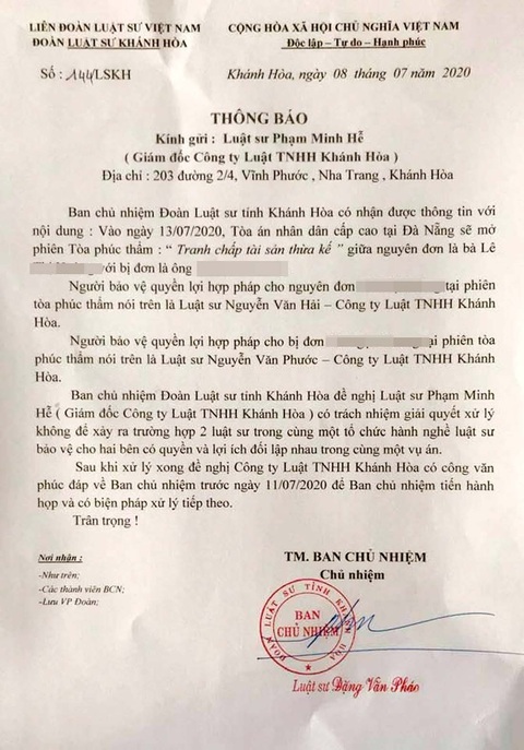 Công ty Luật Khánh Hòa lại bảo vệ cho cả nguyên đơn lẫn bị đơn - Ảnh 1. Công ty Luật Khánh Hòa lại bảo vệ cho cả nguyên đơn lẫn bị đơn - Ảnh 1.