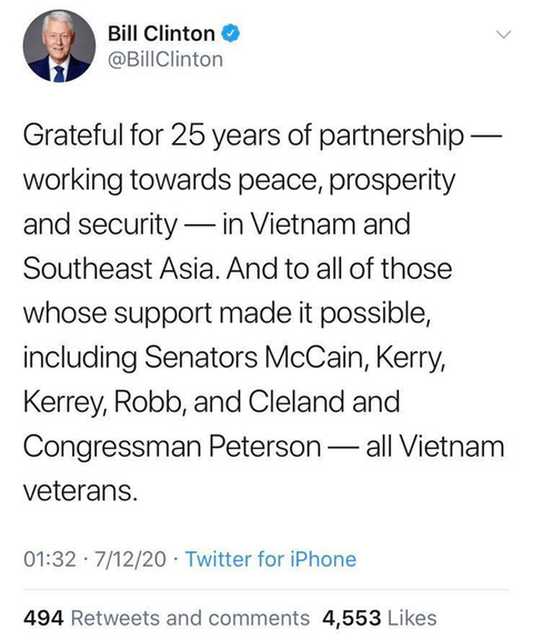 Cựu tổng thống Bill Clinton: Biết ơn 25 năm quan hệ đối tác Việt - Mỹ - Ảnh 2. Cựu tổng thống Bill Clinton: Biết ơn 25 năm quan hệ đối tác Việt - Mỹ - Ảnh 2.