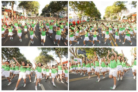 Hơn 2.100 học sinh tham gia Ngày chạy Olympic vì sức khỏe toàn dân với màn đồng diễn ấn tượng - Ảnh 3. Hơn 2.100 học sinh tham gia Ngày chạy Olympic vì sức khỏe toàn dân với màn đồng diễn ấn tượng - Ảnh 3.