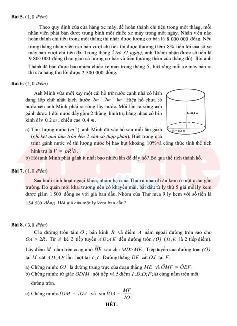 TP.HCM công bố đáp án bài thi tuyển sinh lớp 10 - Ảnh 8. TP.HCM công bố đáp án bài thi tuyển sinh lớp 10 - Ảnh 8.