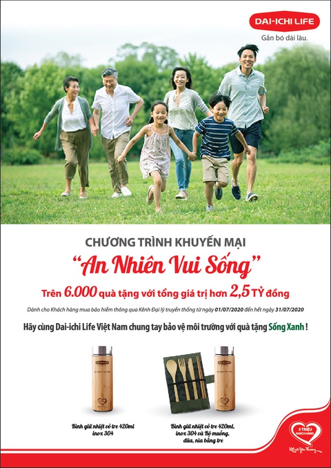 Dai-ichi Life tặng hơn 2,5 tỉ đồng quà sống xanh giúp khách hàng An nhiên vui sống - Ảnh 1. Dai-ichi Life tặng hơn 2,5 tỉ đồng quà sống xanh giúp khách hàng An nhiên vui sống - Ảnh 1.