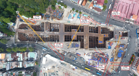 Xây dựng 6 đường hầm lên xuống nhà ga metro Bến Thành - Ảnh 2. Xây dựng 6 đường hầm lên xuống nhà ga metro Bến Thành - Ảnh 2.
