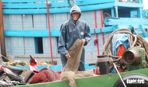 Ngư dân hối hả đưa hải sản vào bờ tránh bão số 2 - Ảnh 10. Ngư dân hối hả đưa hải sản vào bờ tránh bão số 2 - Ảnh 10.