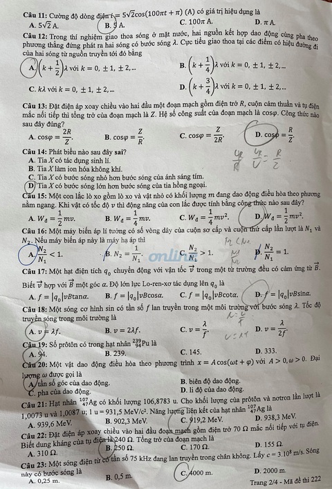 Đề và bài giải môn vật lý kỳ thi tốt nghiệp THPT 2020 - Ảnh 2. Đề và bài giải môn vật lý kỳ thi tốt nghiệp THPT 2020 - Ảnh 2.