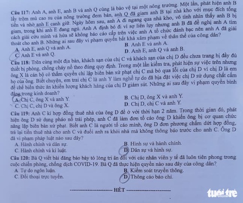 Đề và gợi ý bài giải môn giáo dục công dân kỳ thi tốt nghiệp THPT 2020 - Ảnh 4. Đề và gợi ý bài giải môn giáo dục công dân kỳ thi tốt nghiệp THPT 2020 - Ảnh 4.