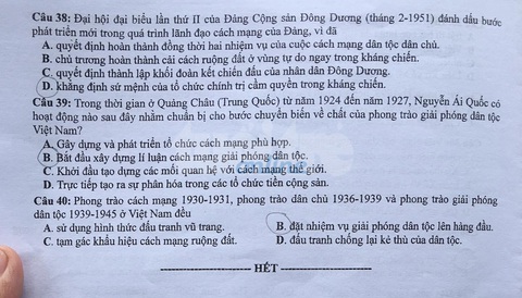 Đề và bài giải môn lịch sử kỳ thi tốt nghiệp THPT 2020 - đủ 24 mã đề - Ảnh 4. Đề và bài giải môn lịch sử kỳ thi tốt nghiệp THPT 2020 - đủ 24 mã đề - Ảnh 4.
