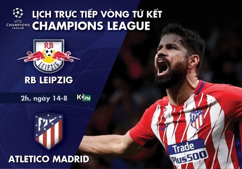 Lịch trực tiếp tứ kết Champions League: Atletico Madrid - Leipzig - Ảnh 1. Lịch trực tiếp tứ kết Champions League: Atletico Madrid - Leipzig - Ảnh 1.