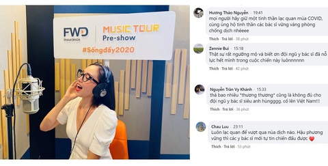Tóc Tiên lan tỏa năng lượng tích cực giữa ‘cuộc chiến’ phòng chống COVID-19 - Ảnh 2. Tóc Tiên lan tỏa năng lượng tích cực giữa ‘cuộc chiến’ phòng chống COVID-19 - Ảnh 2.