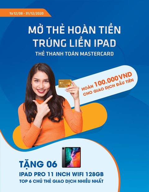Mở thẻ hoàn tiền – Trúng liền iPad với thẻ Sacombank Mastercard - Ảnh 1. Mở thẻ hoàn tiền – Trúng liền iPad với thẻ Sacombank Mastercard - Ảnh 1.