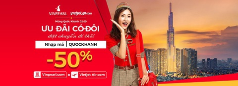 Ưu đãi 50% giá phòng Vinpearl khi bay Vietjet Air - Ảnh 3. Ưu đãi 50% giá phòng Vinpearl khi bay Vietjet Air - Ảnh 3.
