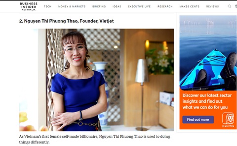 Nữ tỉ phú Nguyễn Thị Phương Thảo là một trong 100 người thay đổi kinh tế châu Á - Ảnh 2. Nữ tỉ phú Nguyễn Thị Phương Thảo là một trong 100 người thay đổi kinh tế châu Á - Ảnh 2.