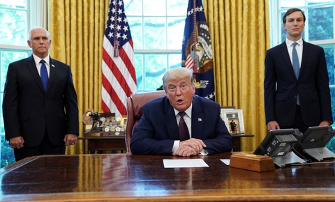 Ông Trump công bố thỏa thuận bình thường hóa quan hệ Bahrain - Israel - Ảnh 1. Ông Trump công bố thỏa thuận bình thường hóa quan hệ Bahrain - Israel - Ảnh 1.
