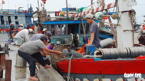 Cảng cá lớn nhất Thừa Thiên Huế hối hả trước giờ bão vào - Ảnh 3. Cảng cá lớn nhất Thừa Thiên Huế hối hả trước giờ bão vào - Ảnh 3.