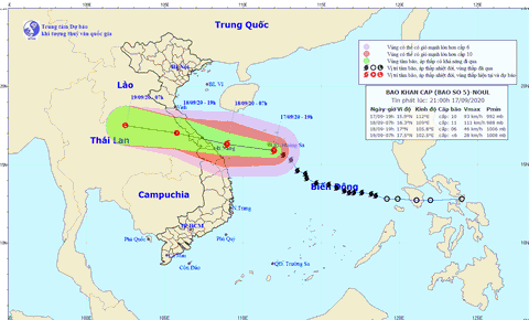 Bão số 5 đang ở khu vực phía Nam quần đảo Hoàng Sa - Ảnh 1. Bão số 5 đang ở khu vực phía Nam quần đảo Hoàng Sa - Ảnh 1.