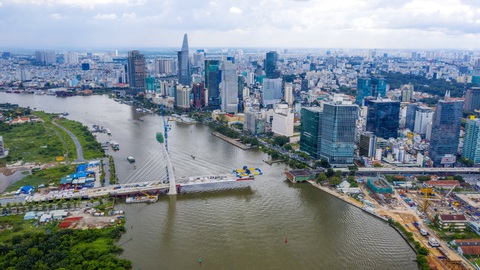 Cầu Thủ Thiêm 2 đình trệ vì vướng mặt bằng - Ảnh 1. Cầu Thủ Thiêm 2 đình trệ vì vướng mặt bằng - Ảnh 1.