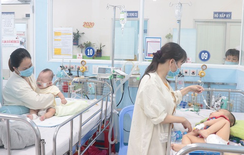 TP.HCM: Bệnh hô hấp tăng vọt, nhiều trẻ phải thở máy - Ảnh 1. TP.HCM: Bệnh hô hấp tăng vọt, nhiều trẻ phải thở máy - Ảnh 1.