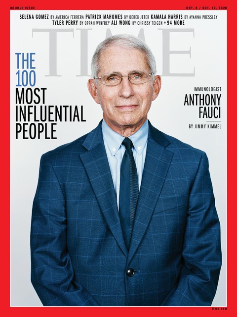 Time công bố 100 người ảnh hưởng nhất năm 2020, bác sĩ Anthony Fauci lên trang bìa - Ảnh 1. Time công bố 100 người ảnh hưởng nhất năm 2020, bác sĩ Anthony Fauci lên trang bìa - Ảnh 1.